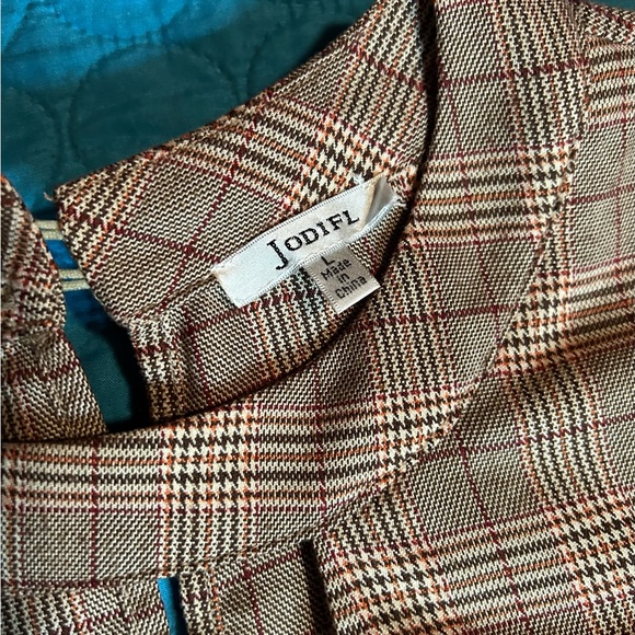 Plaid Top With Ruffle Bell Sleeves & Chest Cut-Out Large - Picture 8 of 10